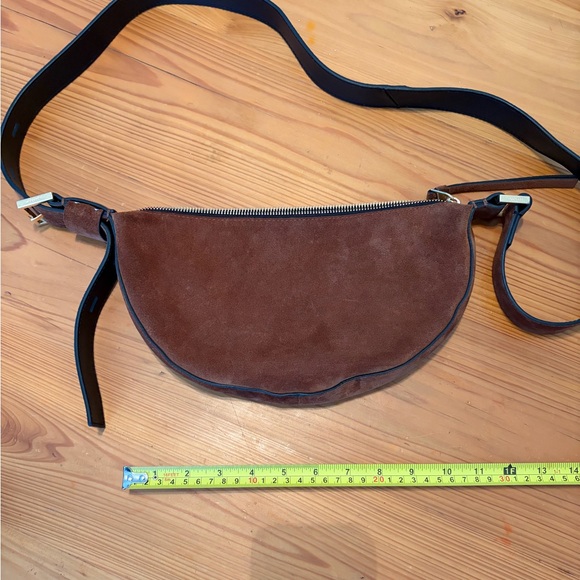 All Saints Brown Suede Crossbody Bag - Picture 3 of 7
